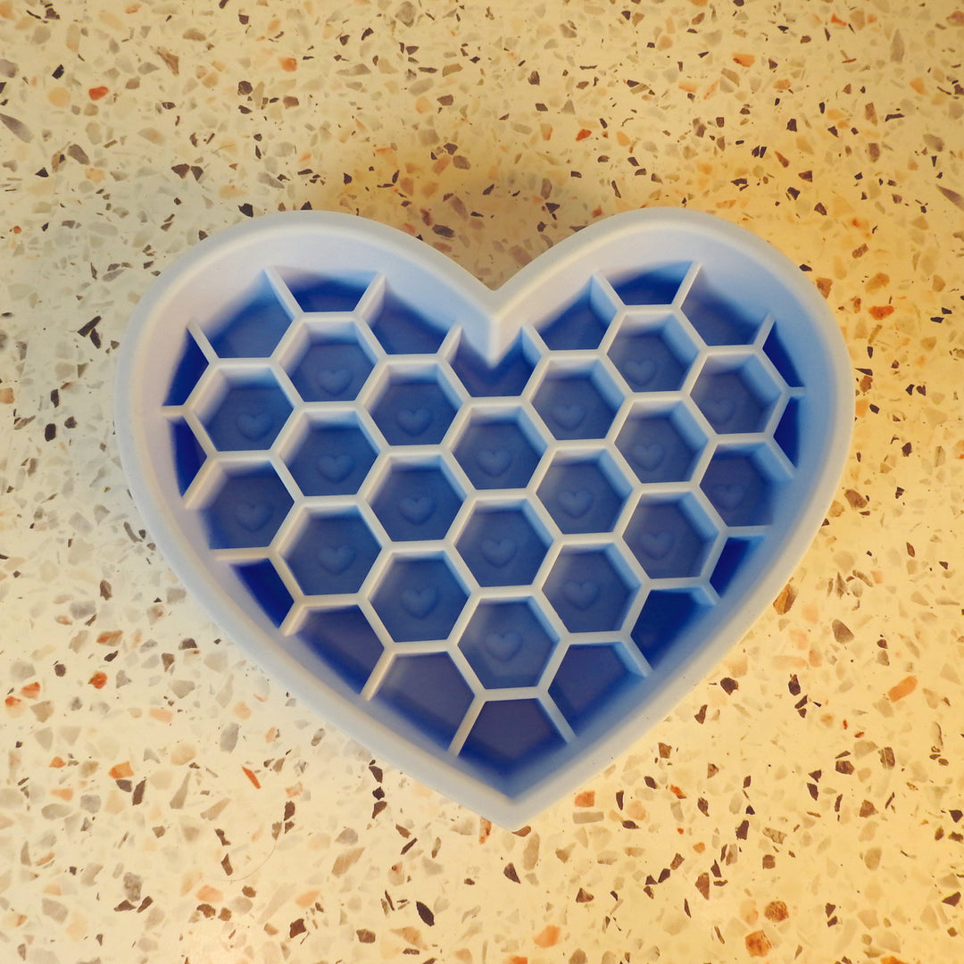 Heart Slow Feeder & Lick Mat - Powder Blue