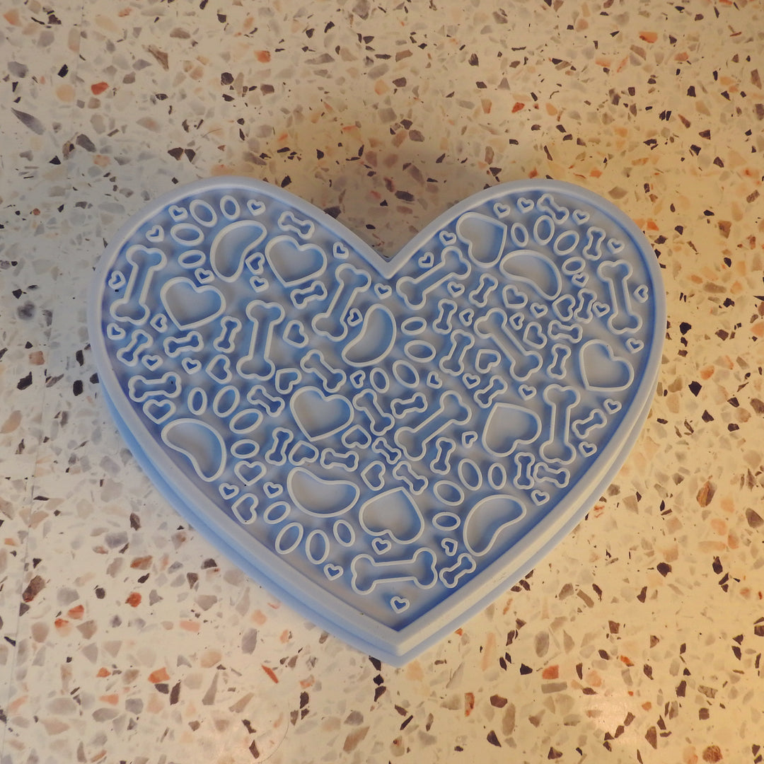 Heart Slow Feeder & Lick Mat - Powder Blue