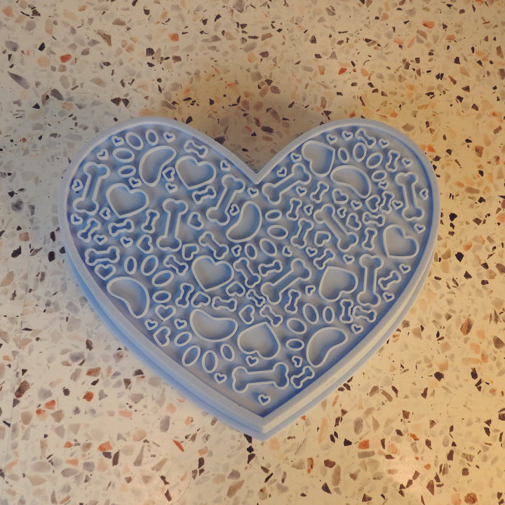 Heart Slow Feeder & Lick Mat - Powder Blue