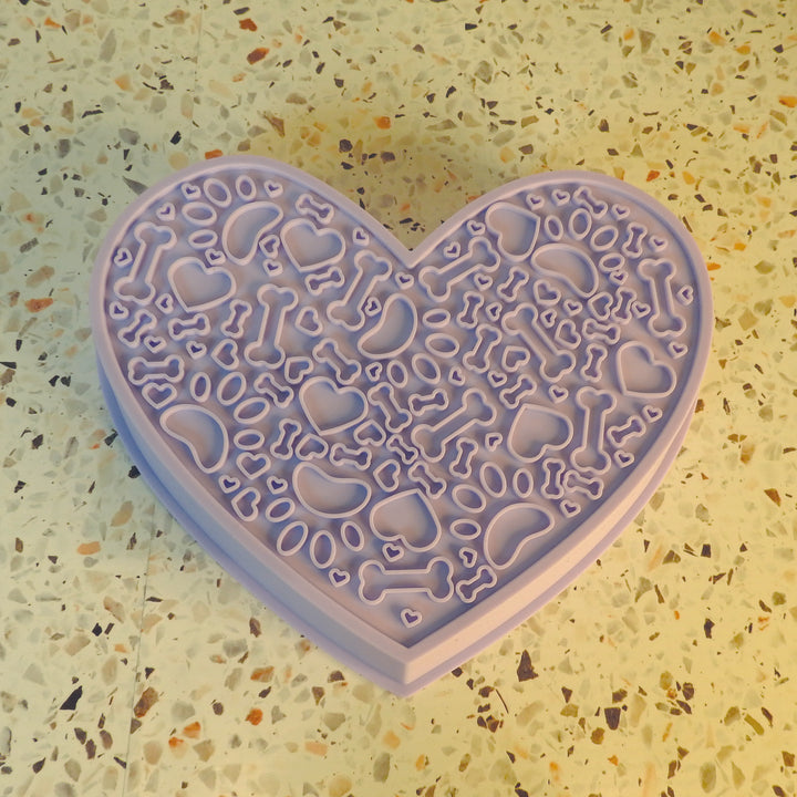 Heart Slow Feeder & Lick Mat-Lavender