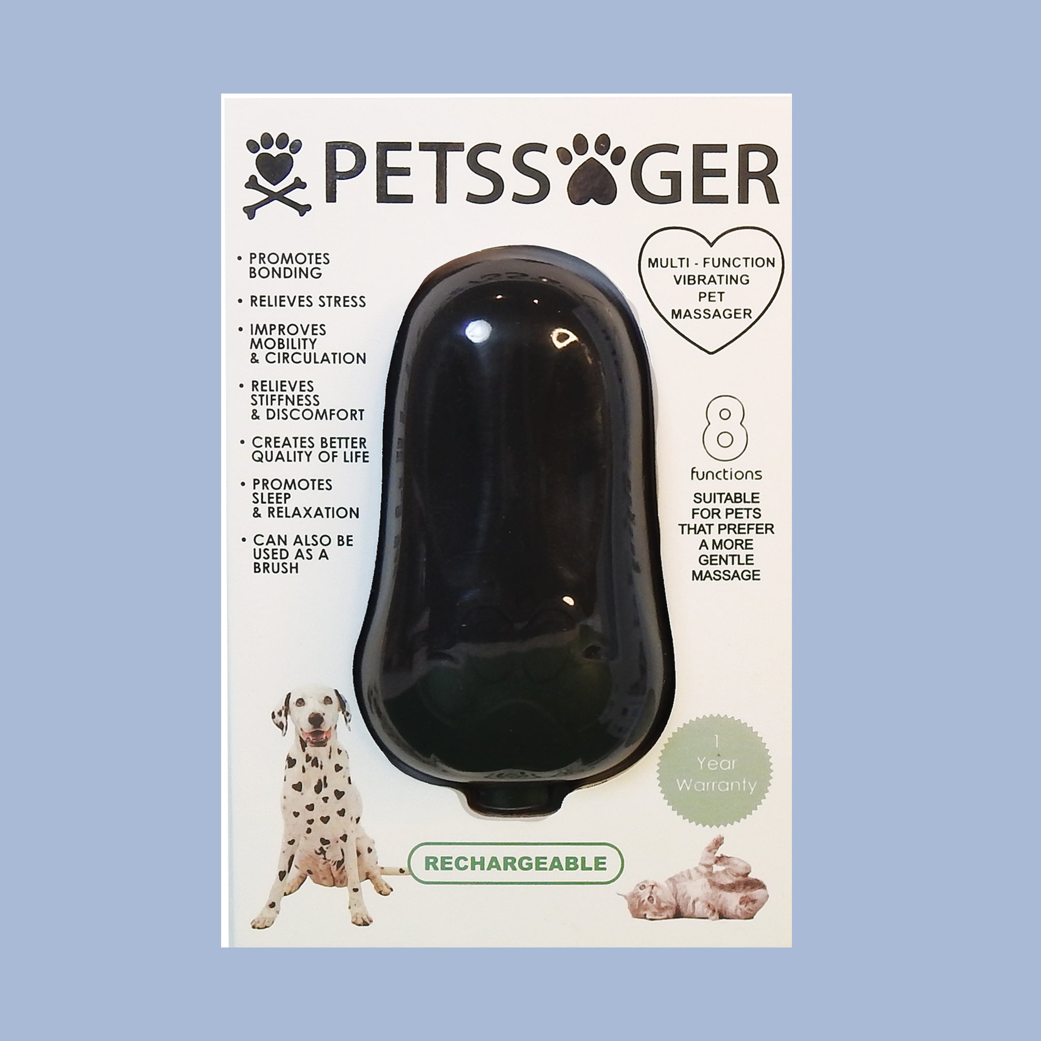 Pet Massager - Jet Black