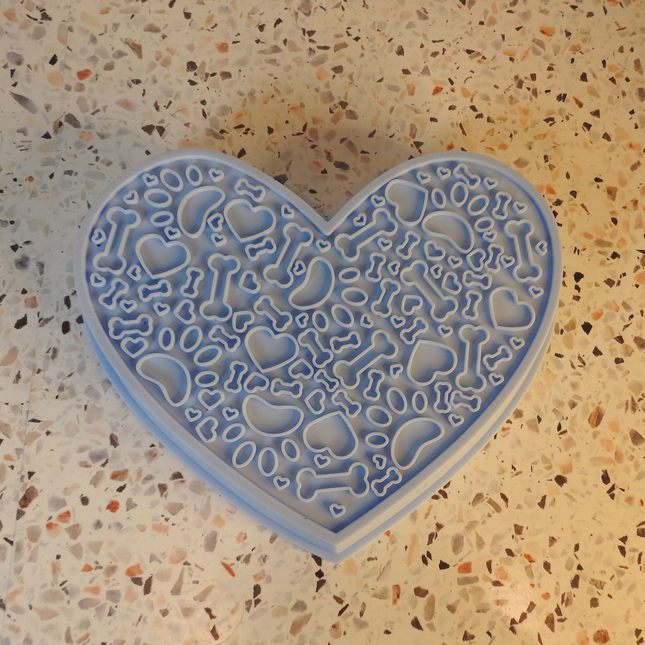 Heart Slow Feeder & Lick Mat - Powder Blue