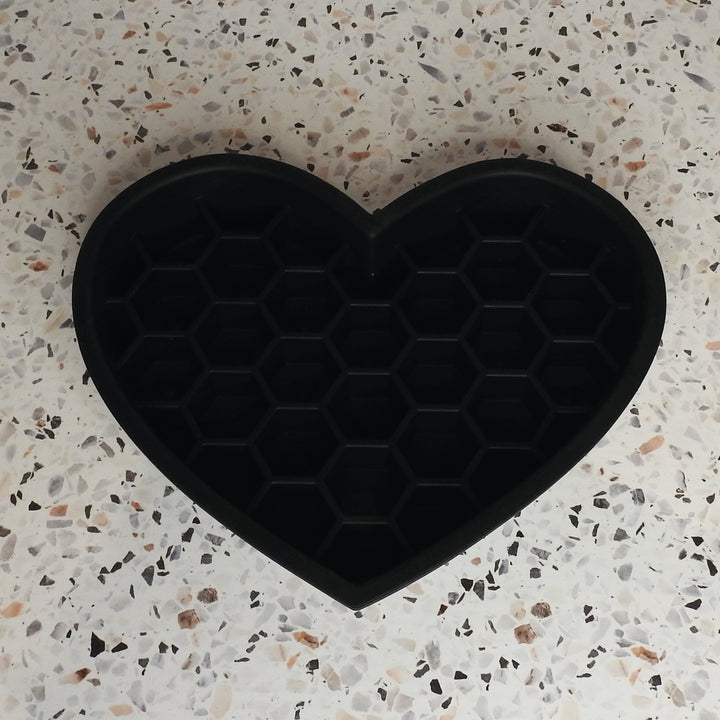 Heart Slow Feeder & Lick Mat-Ebony Black