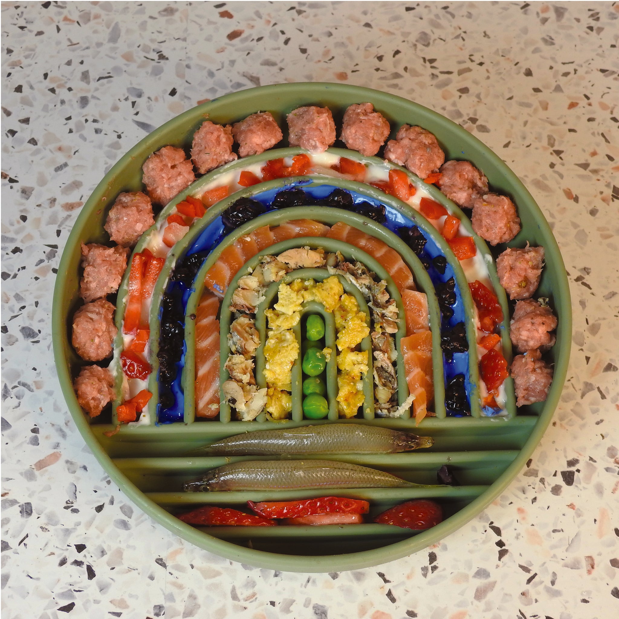 Rainbow Slow Feeder-Lime Green